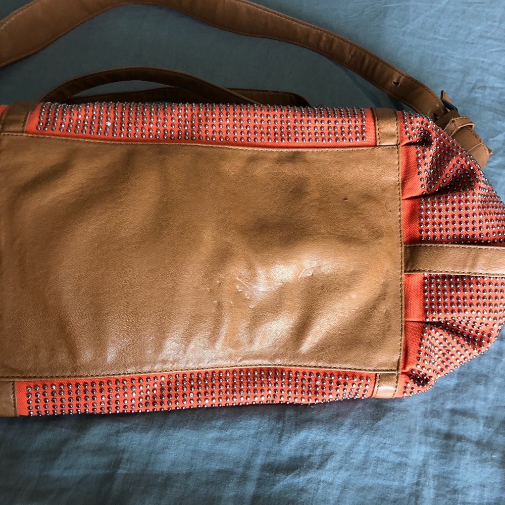 Galian New York Large Orange Bag with Rhinestones - Picture 7 of 8